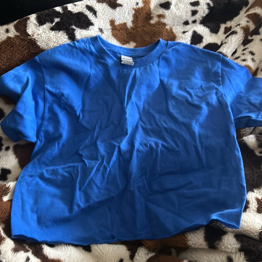 blue crop top